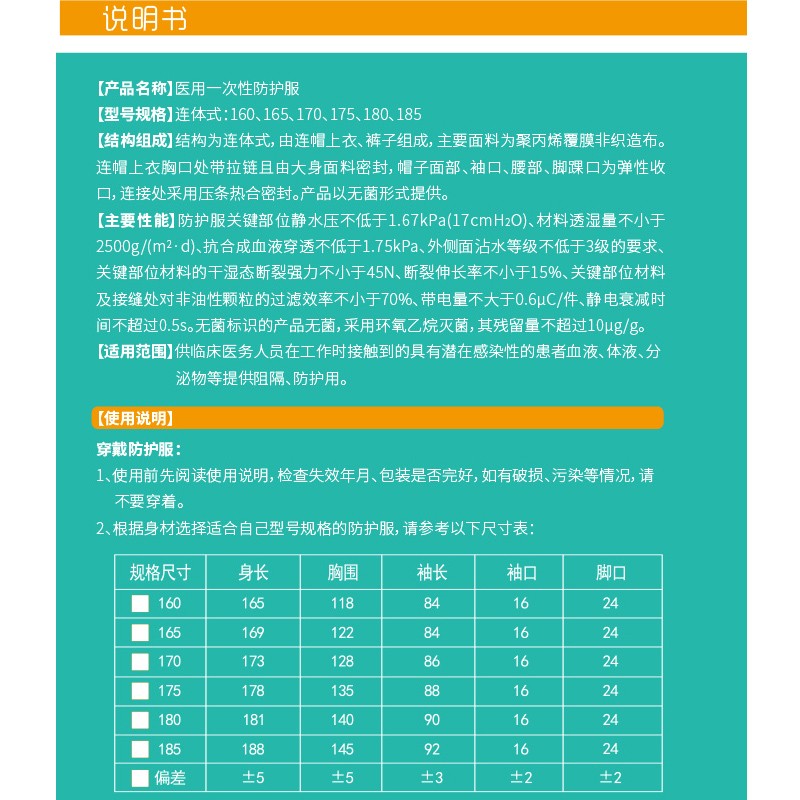 海氏海诺医用防护服连体全身一次性飞机医护专用大白隔离衣防疫服