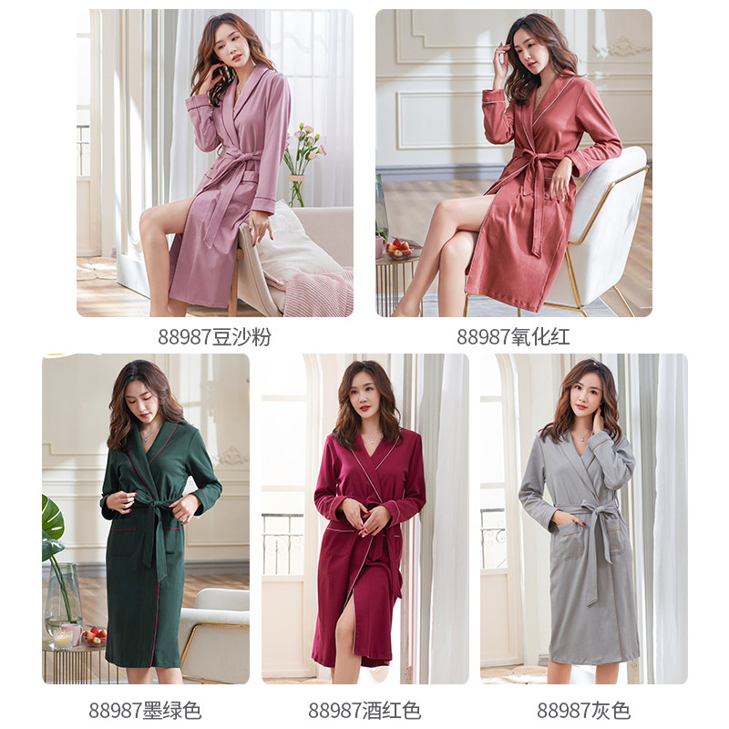 睡袍女春秋长款纯棉 琳密语睡袍/浴袍
