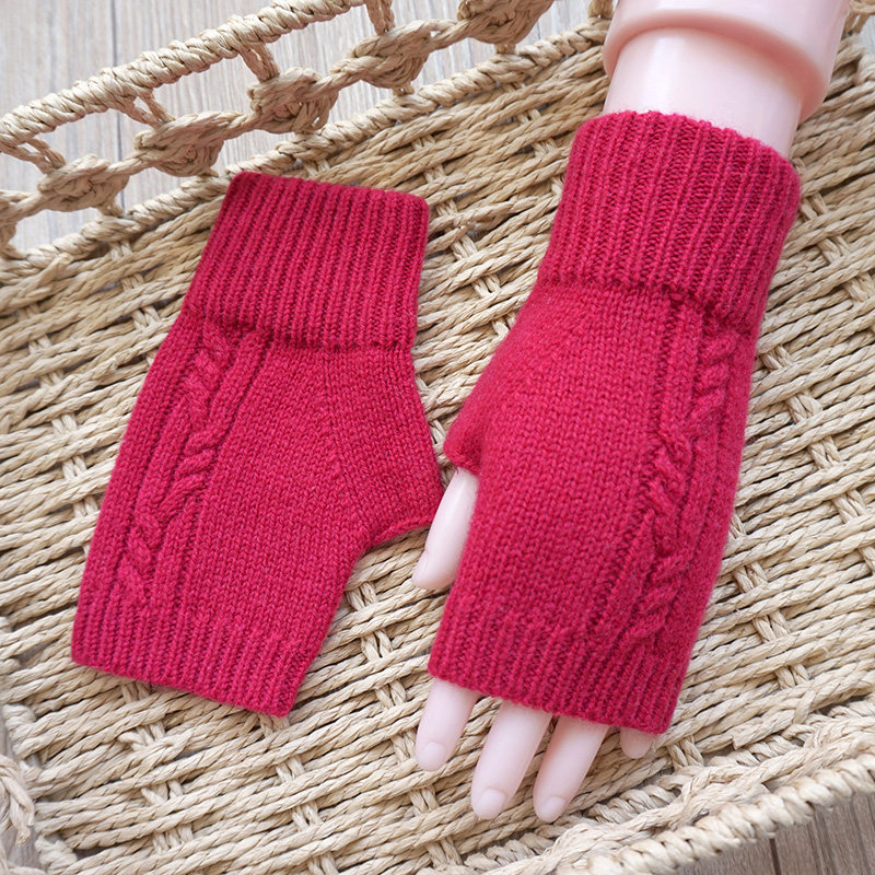 歌诺达秋冬新品女士兔羊毛半指手套可爱露指触屏开车写字保暖毛线,淘宝优惠券,粉丝福利购,淘宝优惠卷