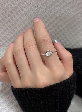 2025新款平安锁纯银戒指女小众设计时尚个性轻奢精致复古开口指环