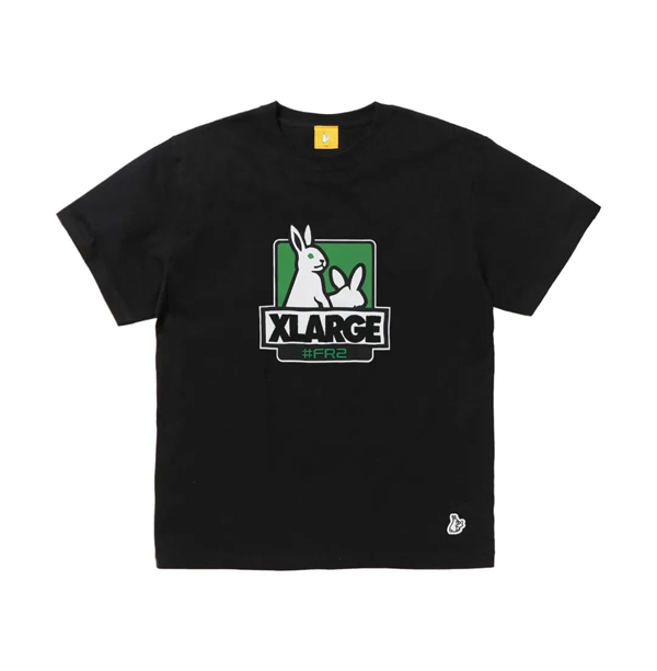 #FR2 x XLARGE Box Logo T-shirt男女情侣圆领宽松短袖T恤潮TEE-图2