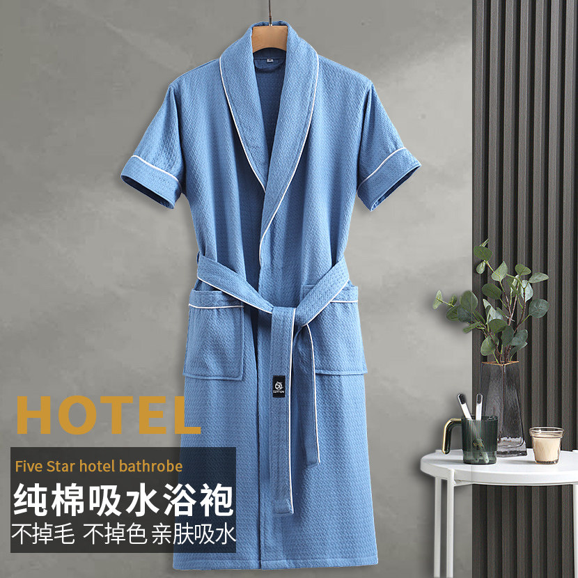 高档纯棉吸水速干浴袍男女士酒店夏 蒂基睡袍/浴袍