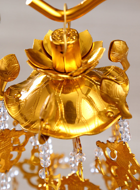 鎏金璎珞小宝盖带支架供佛莲花灯