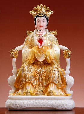 汉白玉三霄娘娘神像佛堂供奉摆件