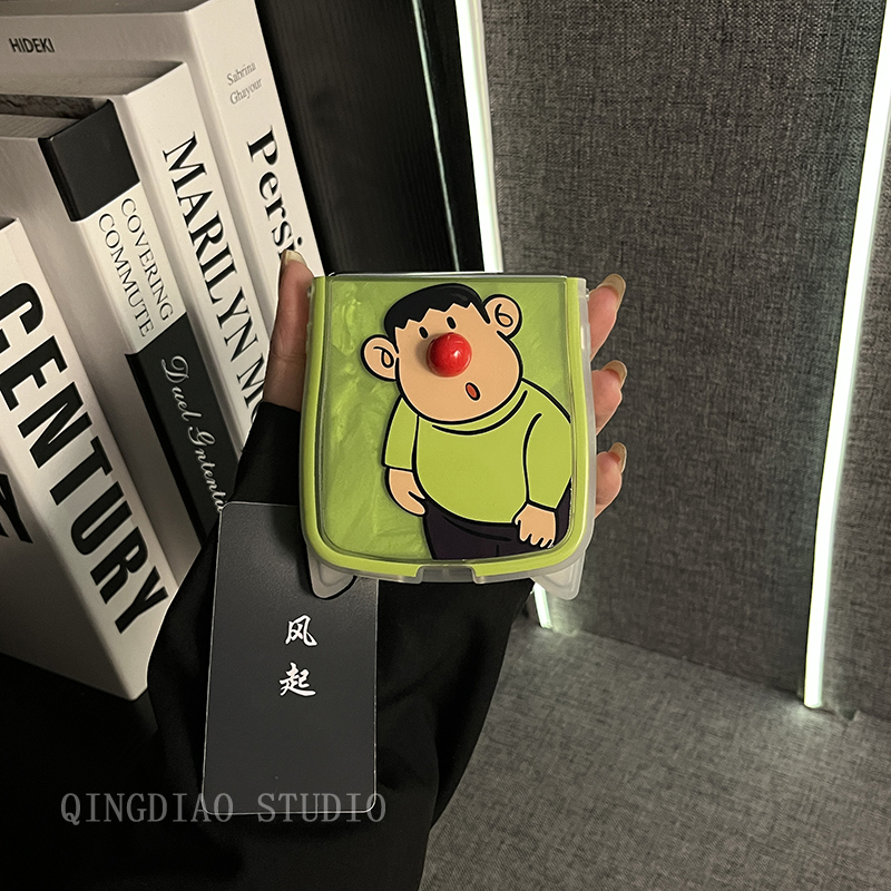 ins可爱猫耳动漫卡通胖虎适用于华为pocket2手机壳新款pockets折叠屏网红可爱p50宝盒翻盖防摔保护套女款潮牌 - 图1