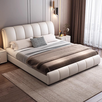 Nordic light and luxurious technology cloth art bed modern simplicity about 1 8M double bed main bedroom with tatami 1 5M bed leather bed