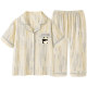 Couple pajamas for women in summer pure cotton short-sleeved trousers set