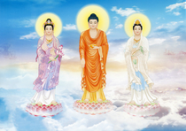 Tie-edge Western Three Holy Buddha Statue of Amitabha Buddha Views Great Trend to BodhisattBodhisattBodhisattva Buddhist portrait H1 PHOTO PLASTIC PACKAGING