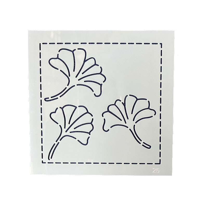 12x12cm刺子绣图案模板茶席模板可重复使用手工拓图刺绣图案模版 - 图3