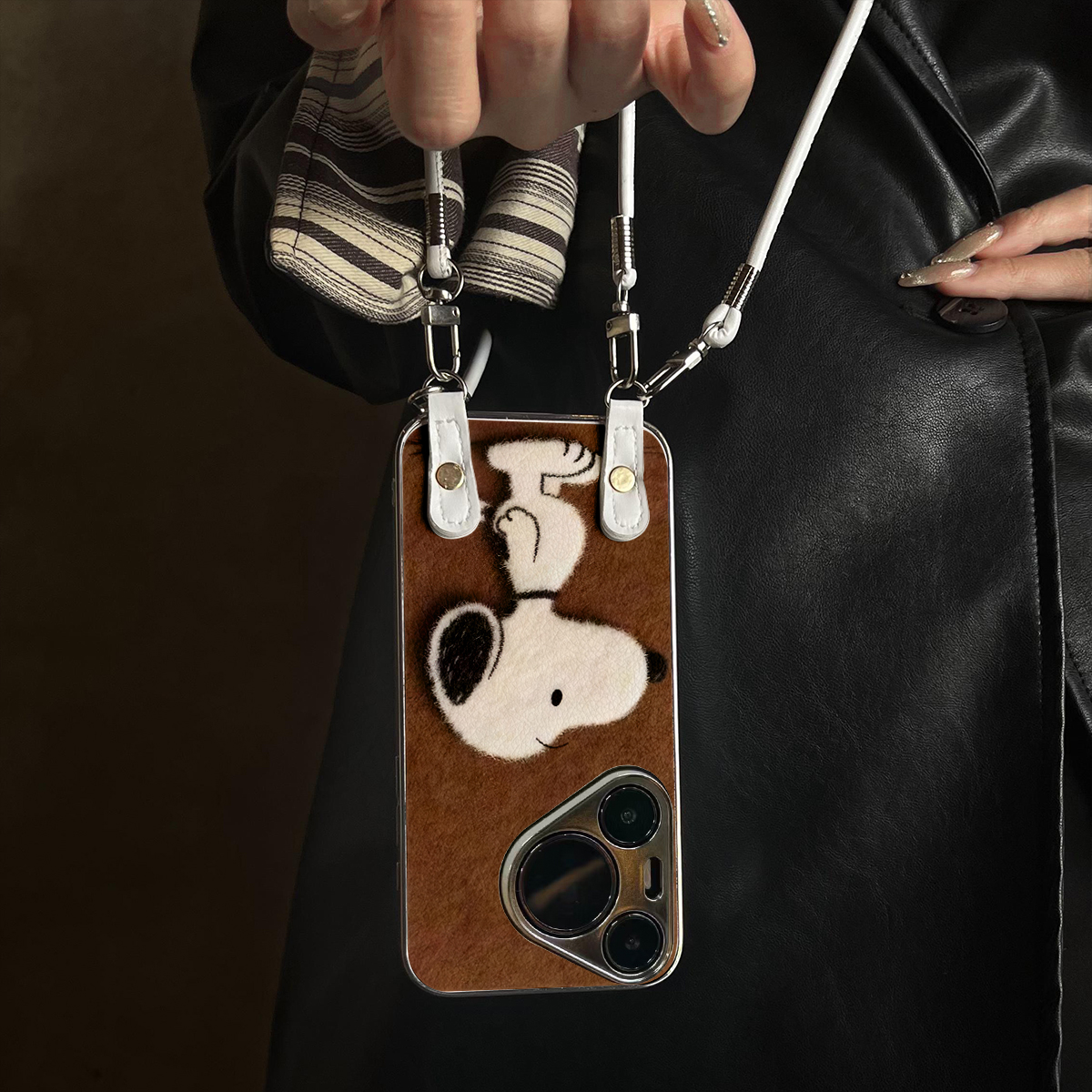 适用于华为Pura70pro手机壳新款毛绒狗狗Mate60/70pro十套50/40全包防摔P60/80带挂绳Nova14ultra/13/12外7/9 - 图2