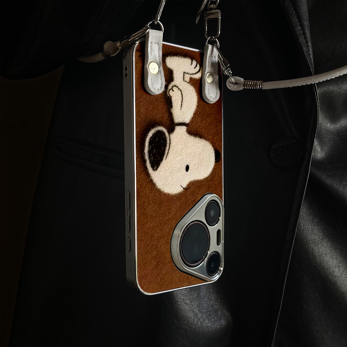 适用于华为Pura70pro手机壳新款毛绒狗狗Mate60/70pro十套50/40全包防摔P60/80带挂绳Nova14ultra/13/12外7/9 - 图1