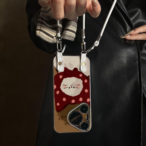 适用于华为Pura70pro手机壳新款头套猫仔Mate60/70pro十套50/40全包防摔P60/80带挂绳Nova14ultra/13/12外7/9 - 图2