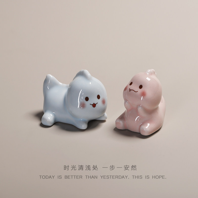 陶瓷奶龙筷架家用酒店筷枕可爱动物家用小摆件生日节日创意小礼物,淘宝优惠券,粉丝福利购,淘宝优惠卷