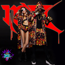 MZ Original Male Singer Male DJ Rights Zhiron GD Gold Coarse Chain Short Sleeve Boxing Flame Even Hat Acting Out A189