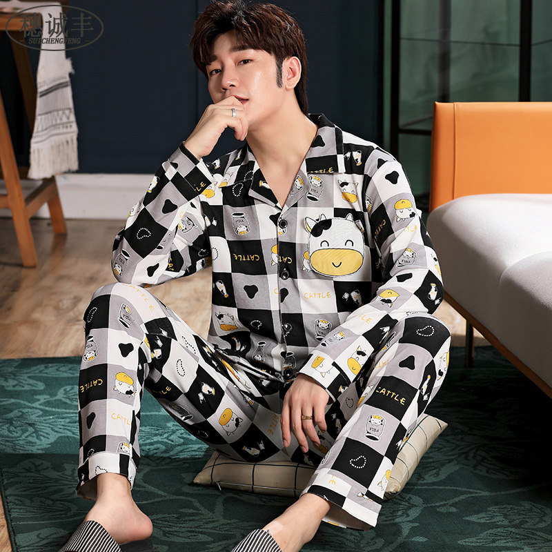 春秋季纯棉长袖卡通大童青少年睡衣 穗诚丰睡衣/家居服套装