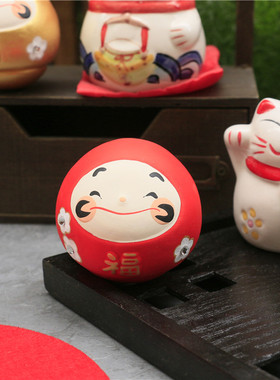 生肖年福兔圆呼呼猫咪不倒翁摆件