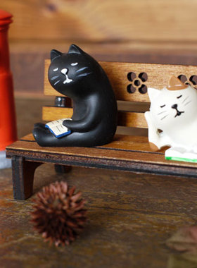 日本 猫咪杂货瞌睡三毛猫看书 考试前夜黑猫打瞌睡