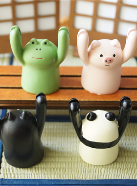 日式风杂货小动物高高卡片夹摆件