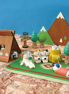 旅猫登山部摆件小猫爬山场景