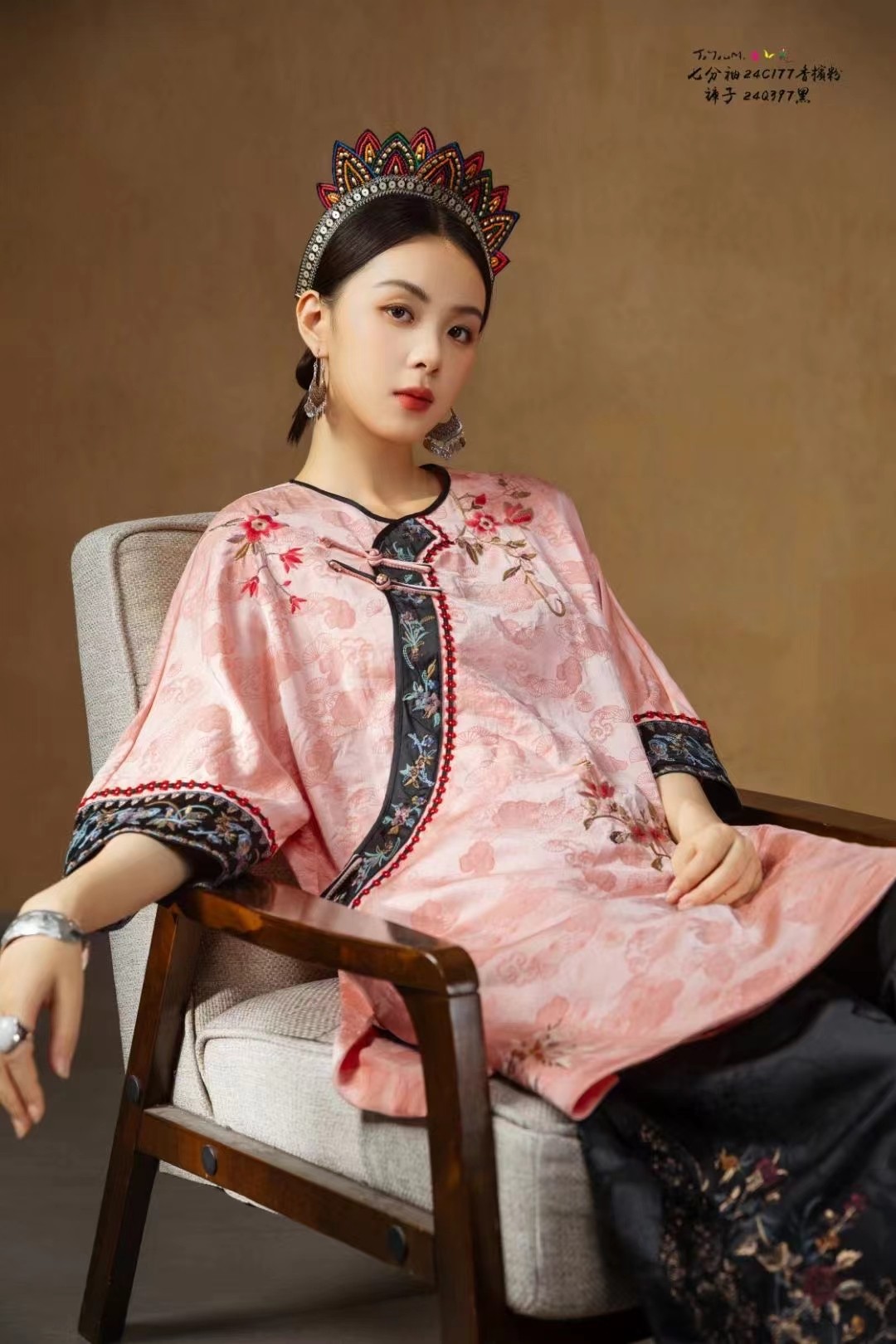 楚馨原创中式复古盘扣刺绣宽松显瘦太太格格上衣女,淘宝优惠券,粉丝福利购,淘宝优惠卷