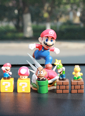 马里奥工位摆件礼物卡通超级玛丽