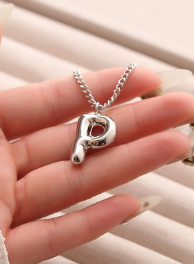 爆款光面字母铜吊坠流行配件饰品跨境百搭新品项链现货