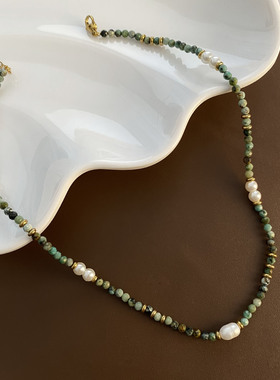 森系个性轻奢风款式精致锁骨链女式天然珍珠新款百搭简约饰品