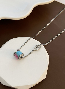 情人节送女友钛钢女式滴油项链锁骨链小蛮腰轻奢小众设计感高级感