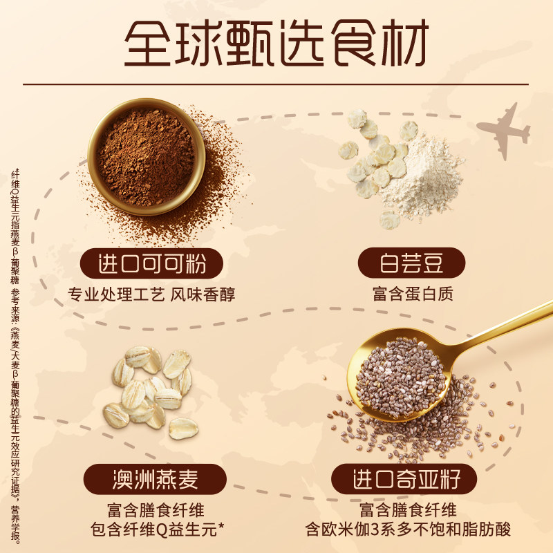 桂格可可粉奇亚籽燕麦片320g*1袋装独立小包装即食混合营养早餐,淘宝优惠券,粉丝福利购,淘宝优惠卷