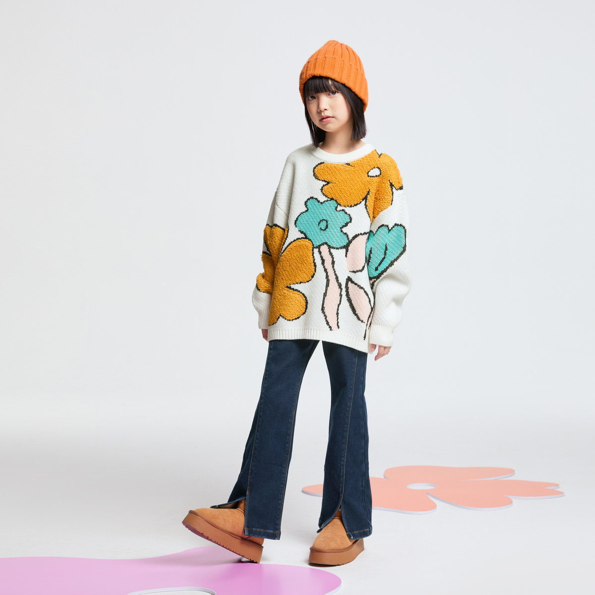 安奈儿童装女童微喇牛仔裤2025冬装新款中大童修身显瘦加绒长裤,淘宝优惠券,粉丝福利购,淘宝优惠卷