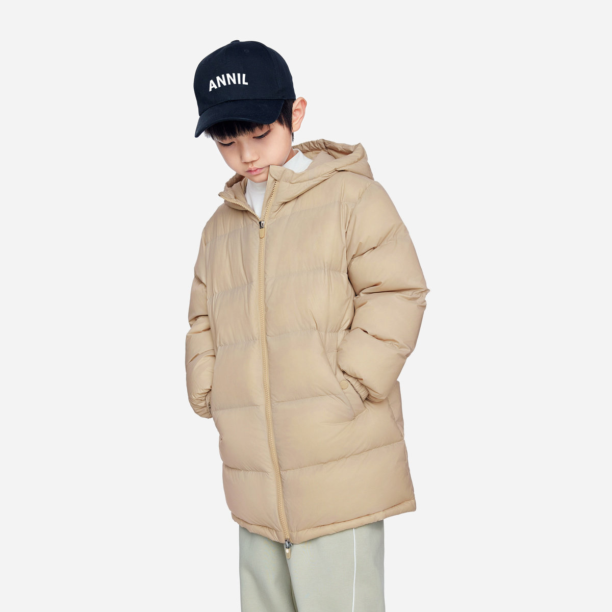 安奈儿童装男童女童中长款羽绒服冬装儿童连帽休闲保暖百搭三防,淘宝优惠券,粉丝福利购,淘宝优惠卷
