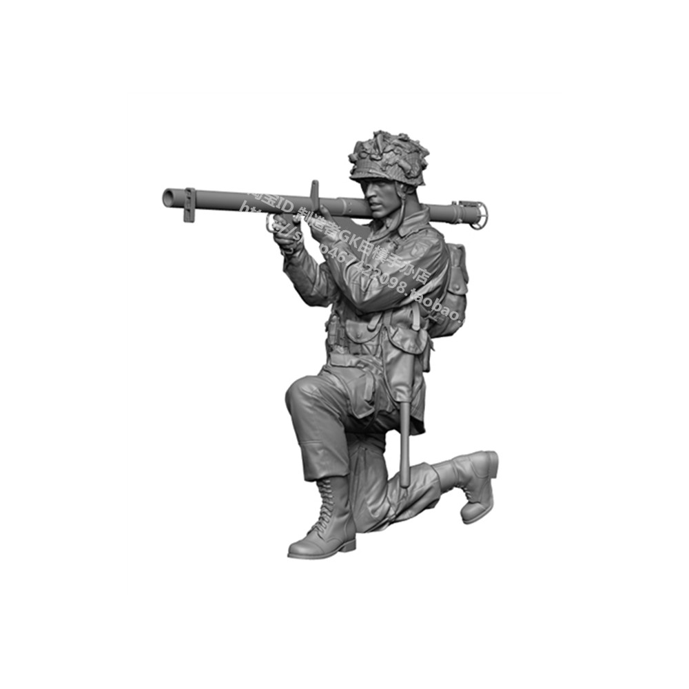 1/35二战人物模型美军巴祖卡火箭筒炮手陆军兵人摆件GK白模手办94 - 图2