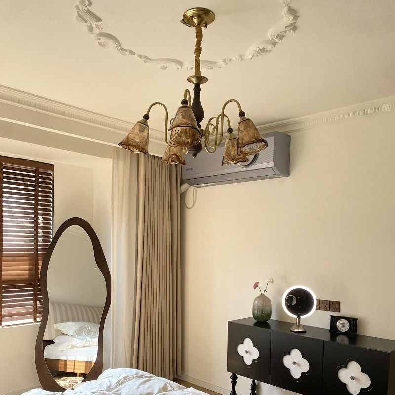 全铜法式中古客厅吊灯新款美式复古实木美拉德主卧室房间餐厅灯具,淘宝优惠券,粉丝福利购,淘宝优惠卷