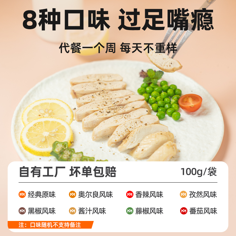 肌肉小王子鸡胸肉即食健身低脂增肌高蛋白代餐非减轻食零食品60袋 - 图2