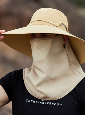 防晒遮阳帽渔夫帽帽子男士户外