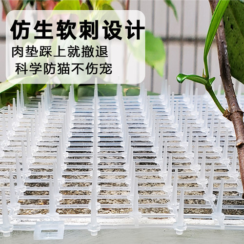 阳台室内花盆猫咪防猫抓防抓户外阳台驱赶塑料钉防猫网刺垫防鸟刺 - 图0