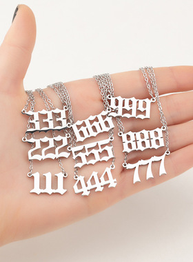 Lucky digital pendant necklace  000-999 stainless steel