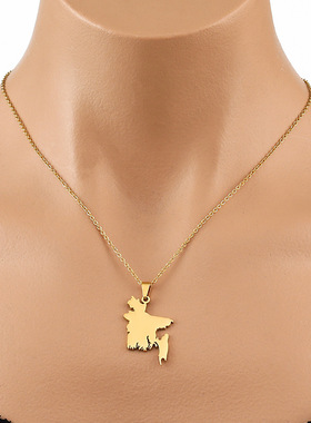 跨境吊坠项链SONYA钛钢锁骨链女