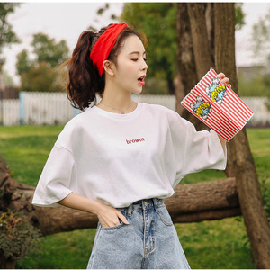 小清新韩版白色短袖t恤