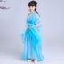 Cô gái phong cách Trung Quốc Hanfu Trẻ em nữ tòa án chaise đuôi dài công chúa cải tiến trang phục - Trang phục Trang phục