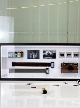 样板间模型道具单反相机胶片摄影书籍杂志书房书柜书架装饰品摆件