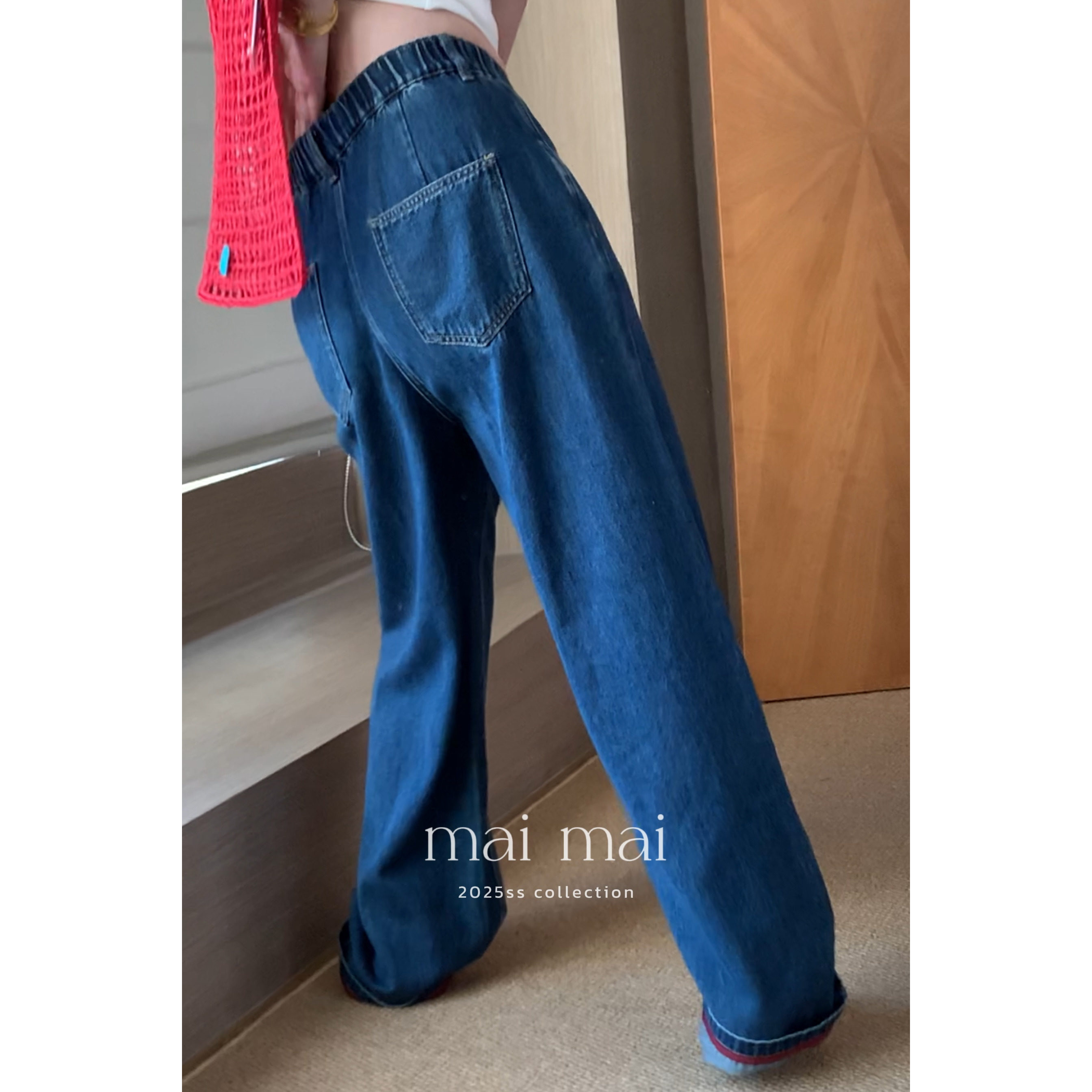 郑买买【蓝色气球】春款欧若风撞色宽松牛仔裤,淘宝优惠券,粉丝福利购,淘宝优惠卷