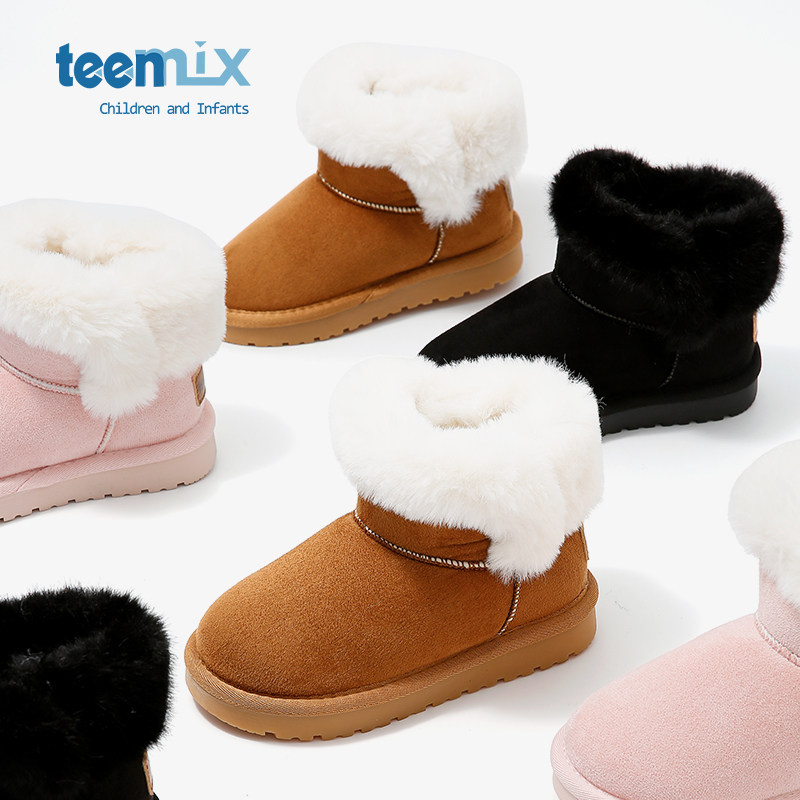 天美意儿童雪地靴女童大棉鞋男童鞋子2025新款冬季加绒女宝宝童鞋,淘宝优惠券,粉丝福利购,淘宝优惠卷