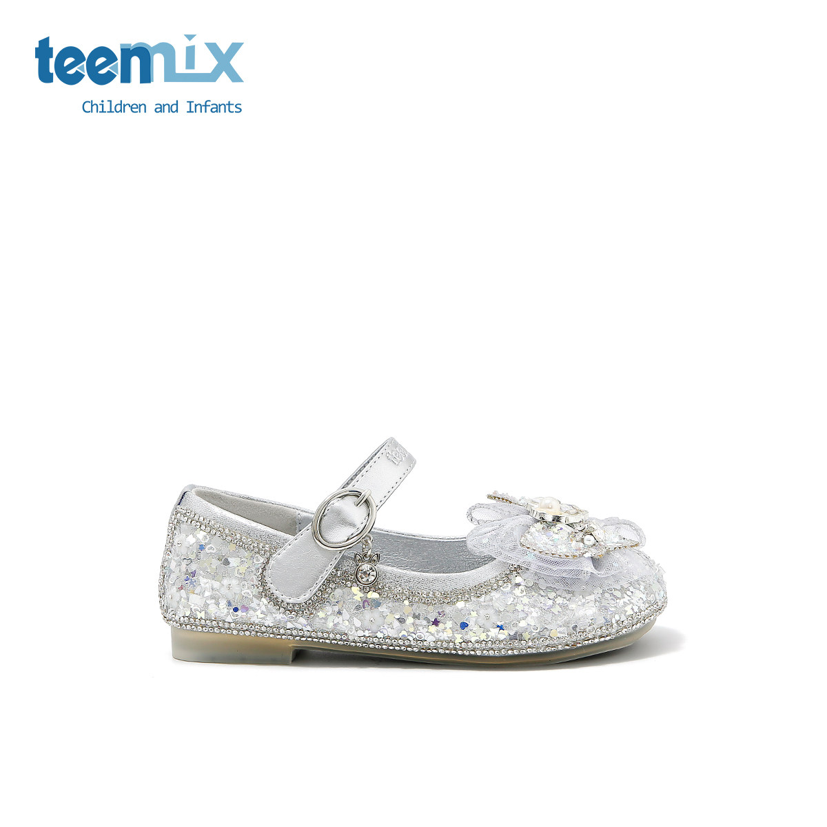 teenmix童鞋女童公主鞋2025新款亮钻水晶鞋精致优雅烫钻软底鞋子,淘宝优惠券,粉丝福利购,淘宝优惠卷