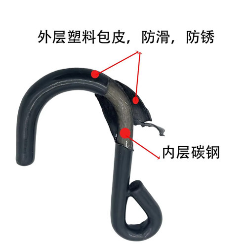 4mm粗 浸塑S钩挂绳捆绑绳吊绳滑轮拉绳露营天幕帐篷 升降绳 - 图0