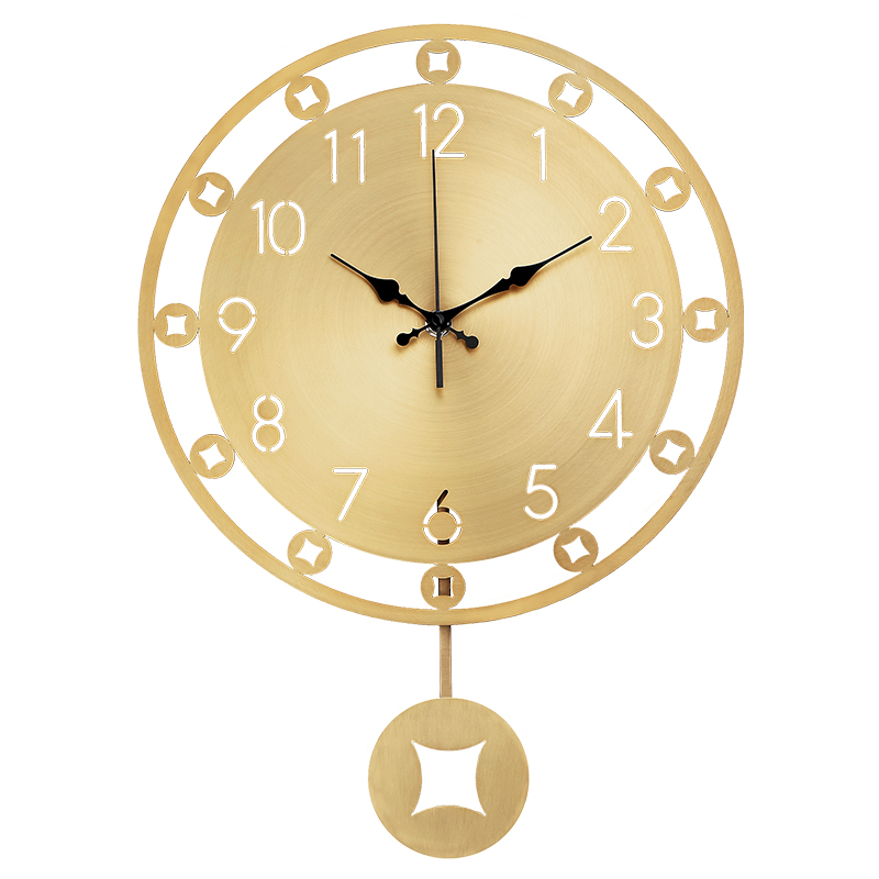 挂钟客厅创意家用时钟2024新款时尚黄铜现代高端大气装饰钟表中式