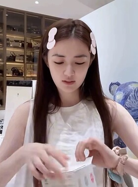 奶油粉wer蝴蝶结发夹玳瑁色花朵刘海夹子侧边夹可爱发卡twoi发饰