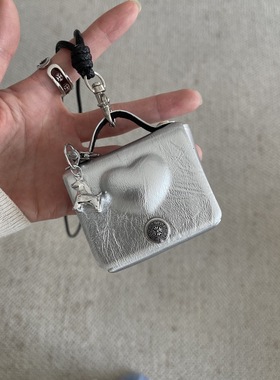 博主同款秋冬迷你小皮包吊坠项链小众高级时尚包包挂件视频毛衣链