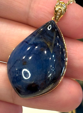 【挚爱】 珍贵老料 18k金钻镶嵌舒俱来吊坠 7.51克