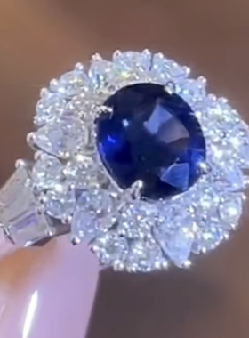 【挚爱】18k金皇家蓝蓝宝石戒指！蓝宝石 1.623ct